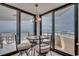 Balcony dining set with seating offering ocean and city views at 9650 Shore Dr. # 1805, Myrtle Beach, SC 29572