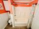 Bathroom featuring a shower-tub combination, coral shower curtain and low-flow toilet at 6001 - N21 S Kings Hwy., Myrtle Beach, SC 29575
