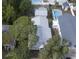 Aerial view showing house, pool, and detached garage at 1612 Edge Dr., North Myrtle Beach, SC 29582