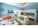 Bedroom with a bunk bed and beach themed decor at 1612 Edge Dr., North Myrtle Beach, SC 29582