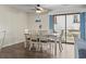 Dining room boasting natural light from sliding glass doors with courtyard views at 2805 N Ocean Blvd. # 214, Myrtle Beach, SC 29577