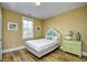 Cozy bedroom with a window view, comfortable bed, and colorful side table at 4808 Cantor Ct., North Myrtle Beach, SC 29582