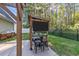 Covered outdoor bar with TV and seating for entertaining at 118 Sly Fox Trail, Myrtle Beach, SC 29588