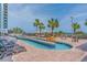 Relaxing lazy river with tropical landscaping and lounge chairs in this great resort at 3000 N Ocean Blvd. # 1601, Myrtle Beach, SC 29577