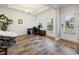 Entryway with hardwood floors, a papasan chair, and home office space at 306 Southgate Ct., Pawleys Island, SC 29585