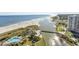 Aerial view showcases the community's beautiful landscaping and oceanfront location at 100 North Beach Blvd. # 1819, North Myrtle Beach, SC 29582