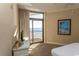 Bedroom with ocean view and sliding glass door to balcony at 100 North Beach Blvd. # 1819, North Myrtle Beach, SC 29582