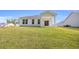 Expansive backyard with lush green grass and a covered patio, perfect for outdoor entertaining and relaxation at 385 Sun Colony Blvd., Longs, SC 29568