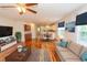 This comfortable living room provides an open floor plan and is great for guests at 340 Walden Lake Rd., Conway, SC 29526