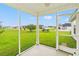 Screened-in back porch overlooking a large grassy backyard at 719 American Beech St., Loris, SC 29569