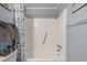 Bathroom with a shower and nautical-themed decor at 5905 South Kings Hwy. # A450, Myrtle Beach, SC 29575