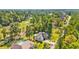 Aerial view of a home with a pool, surrounded by trees and a golf course at 1296 Foxtail Dr., Longs, SC 29568