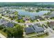 Beautiful aerial view of homes surrounding a large lake, showcasing a desirable neighborhood and lush landscaping at 269 Waterfall Circle, Little River, SC 29566