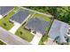 Aerial view of a well-maintained residential neighborhood with manicured lawns and mature trees, featuring a brick home at 297 Waterfall Circle, Little River, SC 29566