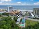 Aerial view showcasing the property's proximity to the beach and surrounding amenities at 5407 N Ocean Blvd., Myrtle Beach, SC 29577