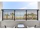 Balcony view of the ocean, beach, and palm trees, creating a serene and relaxing outdoor space at 1501 S Ocean Blvd. # 240, Myrtle Beach, SC 29577