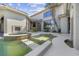 The backyard features a swimming pool, a spa, a fireplace and access to the home's many rooms at 1549 Serena Dr., Myrtle Beach, SC 29579