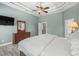 Tastefully designed main bedroom showcases natural light, soft colors, and neutral decor at 621 Elgin Ct., Myrtle Beach, SC 29579