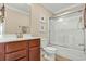 Bathroom featuring a single vanity, toilet, and shower with glass door at 1002 Summers Pl., North Myrtle Beach, SC 29582