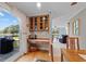 Home office nook with built-in desk and view of the water feature at 1562 Hawthorn Dr., Pawleys Island, SC 29585