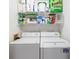 Laundry room with washer, dryer, and ample storage shelving at 4633 Lightkeepers Way # 5-J, Little River, SC 29566
