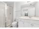 Clean bathroom featuring a shower/tub combo and white vanity at 117 Butkus Dr. # 3, Myrtle Beach, SC 29588