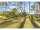 Lush backyard featuring mature trees, a brick border, and a peaceful atmosphere at 2807 Graham Rd., Conway, SC 29526