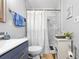 Clean bathroom with shower and toilet at 1412 Hemingway St., Myrtle Beach, SC 29577