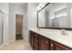 Bathroom with double sink vanity and walk-in shower at 323 Trestle Way, Conway, SC 29526