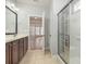 Bathroom featuring double sink vanity, and tile shower at 323 Trestle Way, Conway, SC 29526