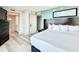 Comfortable bedroom with ensuite bathroom and stylish decor at 107 S Ocean Blvd. # 808, Myrtle Beach, SC 29577