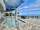 Lazy river-style pool and chairs with an ocean view at 107 S Ocean Blvd. # 808, Myrtle Beach, SC 29577