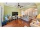 Inviting living room with wood floors, tv and comfortable furniture at 237 Cloverleaf Dr., Longs, SC 29568