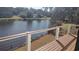 Relaxing pond view, seen from a deck with wood flooring and decorative railing at 37 Geney Ln., Pawleys Island, SC 29585