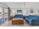 Comfortable living room features stylish decor, wood flooring, and sliding door access to the outdoor patio at 4879 Dahlia Ct. # 204, Myrtle Beach, SC 29577