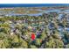 Aerial view showing home's location near waterway at 719 Mount Gilead Rd., Murrells Inlet, SC 29576