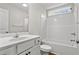 Clean bathroom with a bathtub, toilet, and vanity with a mirror at 902 Owls Nest Dr., Conway, SC 29527