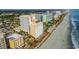 Stunning aerial view of a beachfront resort featuring multiple pools and easy access to the sandy beach at 1207 S Ocean Blvd. # 51408, Myrtle Beach, SC 29577