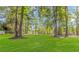 Expansive green lawn framed by mature trees, offering a serene and natural setting for outdoor activities at 136 Kenzgar Dr., Myrtle Beach, SC 29588