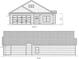 Detailed drawing of home's front and right exterior elevation, showing window and garage door features at 3162 Wayside Rd., Conway, SC 29527