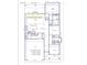 Detailed floor plan showing layout of rooms, including kitchen, bedrooms, bathrooms, and garage at 3162 Wayside Rd., Conway, SC 29527