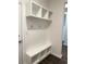 Convenient mudroom with built-in bench, storage, and hooks at 8640 Farrier Dr., Myrtle Beach, SC 29588