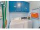 Efficient laundry area with washer, dryer, and storage cabinets for organization and supplies at 9581 Shore Dr. # 132, Myrtle Beach, SC 29572