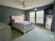 Stylishly decorated bedroom featuring a unique bedframe, ceiling fan, and great natural light at 276 Palmetto Glen Dr., Myrtle Beach, SC 29588