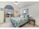 Comfortable bedroom featuring a large window and vaulted ceiling at 603 Bucks Trail, Longs, SC 29568