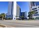 Stunning exterior view of the condo building, showcasing its modern design and prime location at 2001 S Ocean Blvd. # 1506, Myrtle Beach, SC 29577