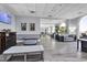 Elegant lobby with comfortable seating, decorative fireplace, and tile floors at 2001 S Ocean Blvd. # 1506, Myrtle Beach, SC 29577