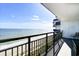 Balcony featuring beautiful ocean views and a relaxing seating area with beach views at 2001 S Ocean Blvd. # 905, Myrtle Beach, SC 29577