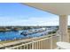Balcony view overlooking the intercoastal waterway showing the marina with gorgeous water and boat views at 2151 Bridge View Ct. # 2502, North Myrtle Beach, SC 29582