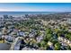 Scenic aerial view of residential homes near the ocean featuring mature trees, landscaping, and multiple-story buildings at 601 Hillside Dr. N # 4133, North Myrtle Beach, SC 29582
